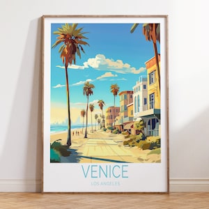 Venice Los Angeles Travel Poster, Venice California Travel Wall Art, Venice Travel California Wall Art, Los Angeles Gifts