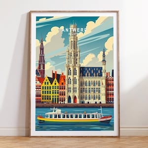 Antwerp Belgium Poster, Antwerp City Print, Antwerp Wall Art Decor, Belgium Travel Gifts, Personalised Present, Birthday Gifts