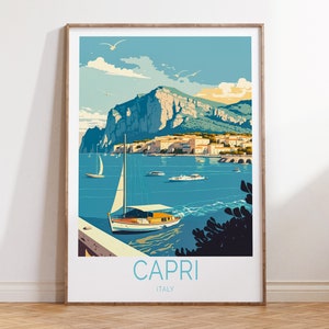 Capri Travel Poster Italy Travel Poster, Capri Island Travel Wall Art, Capri Italy Travel Wall Art, Di Capri Italia