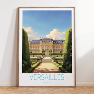 Póster de viaje a Versalles, Francia, póster de Versalles, Francia, arte mural de viaje a Versalles, regalo de viaje a Versalles, regalo de cumpleaños