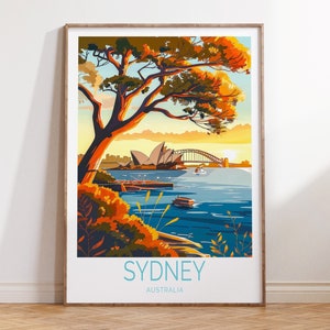 Sydney Travel Poster, Australia Poster, Sydney Travel Wall Art Poster, Australia Gift, Personalized Gift, Birthday Present