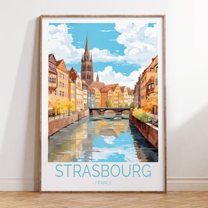 Strasbourg France Travel Poster Strasbourg Travel Poster, France Travel Wall Art, Strasbourg France Travel Gift, France Home Gifts