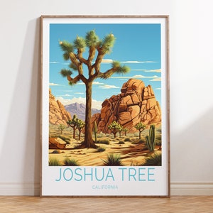 Joshua Tree National Park Kalifornien Reiseplakat, Joshua Tree National Park Wandkunst, Joshua Tree National Park Reisewandkunst