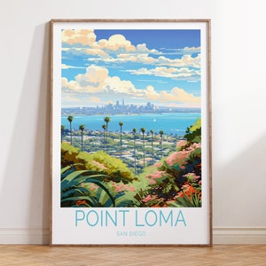 Point Loma Travel Poster California Travel Poster, Point Loma San Diego Travel Coastal Wall Art, Point Loma Travel Wall Art
