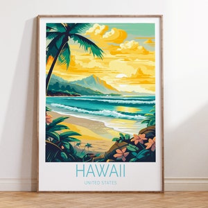 Hawaii Küstenreise Poster, Kalalau Hawaii Weg Wandkunst, Hawaii Küstenreise Wandkunst, Airbnb Küstenreise Poster