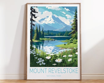 Mount Revelstoke National Park Travel Poster, Canada National Park Poster, Mount Revelstoke Canada Travel Wall Art, Travel Gift