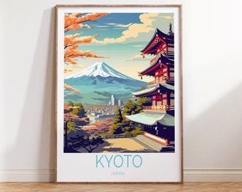 Kyoto Japan Travel Poster, kyoto Japan Fuji Travel Poster Wall Art, Kyoto japan Travel Wall Art, kyoto japan, Japan travel poster