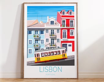 Lisbon Portugal Travel Poster Lisbon Travel Poster, Lisbon Travel Wall Art, Lisbon Portugal Travel Gift, Lisboa Birthday Present