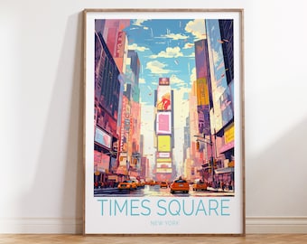 Times Square New York Travel Poster, New York City Poster, New York Times Square Travel Wall Art, New York Travel Gift, Birthday Present