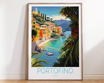Portofino Italy Travel Poster Portofino Travel Poster, Portofino Travel Wall Art, Portofino Italy Travel Gift, Italy Birthday Present
