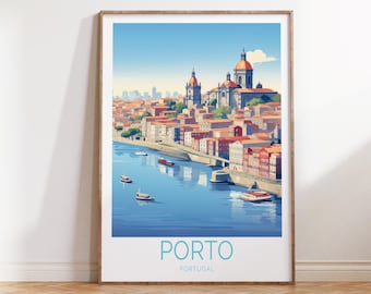 Porto Portugal Travel Poster, Porto Portugal Poster, Porto Portugal Travel Wall Art, Portugal Travel Gift, Birthday Gift