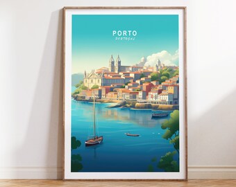 Porto Portugal Travel Poster, Porto Portugal Poster, Porto Portugal Travel Wall Art, Portugal Travel Gift, Porto Minimalist Print
