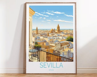 Sevilla Spain Travel Poster Spain Travel Poster, Sevilla Spain Poster, Sevilla Spain Travel Wall Art, Sevilla Spain Travel Gift