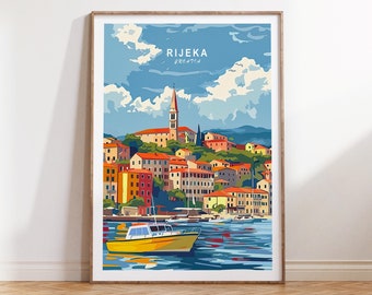 Rijeka Croatia Poster, Croatia Wall Art Decor, Rijeka Coast Poster, Europe Poster Print, Birthday Gifts, Personalised Present