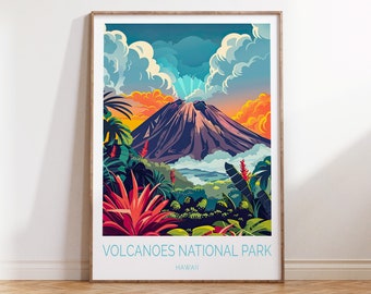 Volcanoes Hawaii Poster Print, Volcanoes National Park Wall Art, Hawaii Wall Decor, Personalised Present, Birthday Gifts