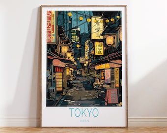 Tokyo Travel Poster, Tokyo Japan Wall Decor, Japanese Traveler