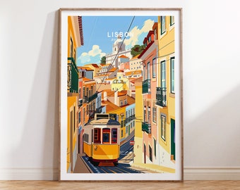 Lisbon Portugal Print, Lisbon Travel Poster, Portugal City Wall Decor, Travel Home Decor, Personalised Gifts, Wedding Present