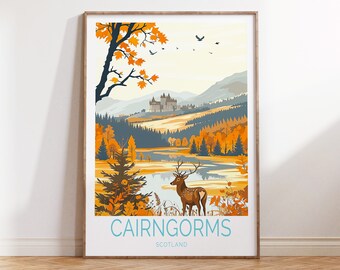Cairngorms Reise Poster, Cairngorms Schottland Reise Wandkunst, Schottland Reise Druck, House Warming Geschenke, Geburtstagsgeschenke