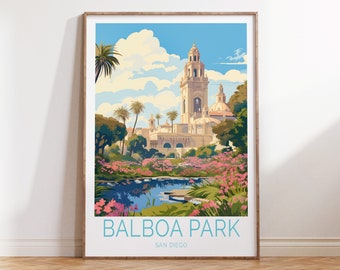Balboa Park San Diego California Travel Poster, California Balboa Park Wall Art, San Diego Travel Wall Art, San Diego California