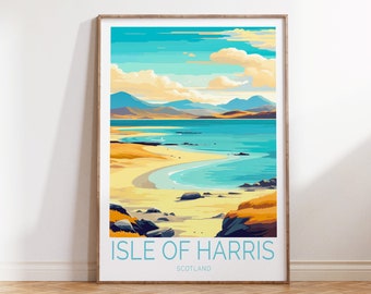 Isle Of Harris Scotland Custom Travel Poster, Scotland Travel Wall Art, Isle Of Harris Travel Print, Home Decor Gifts