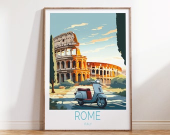 Rome Italy Travel Poster, Italy Wall Art, Colosseum Poster, Italy Rome Travel Gift, Home Decor, Birthday Gifts, Wedding Gifts