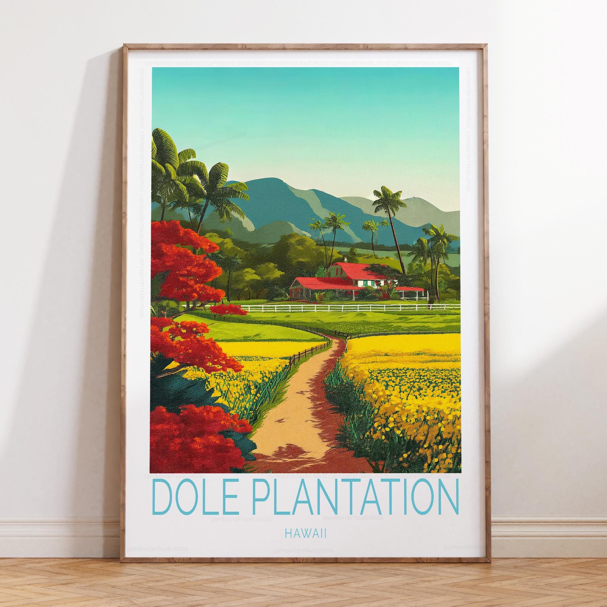 Dole Plantation Hawaii Travel Print, Hawaii Travel Poster, Dole