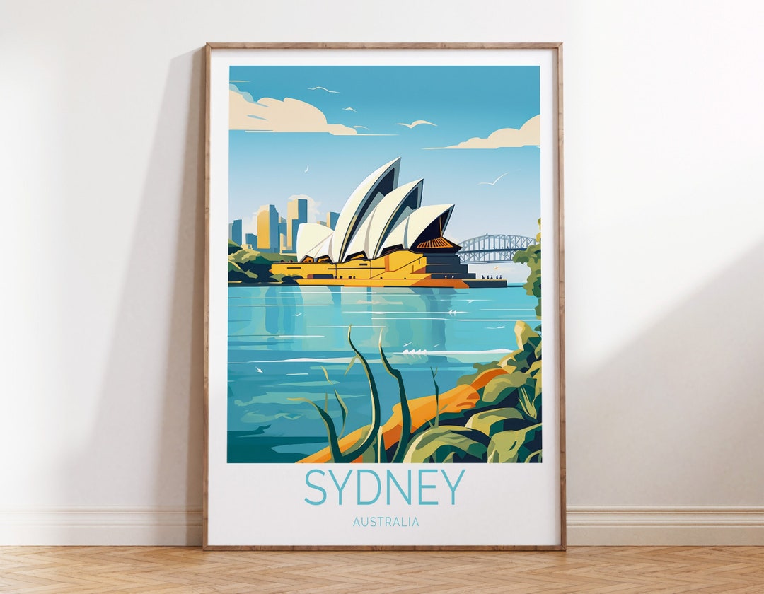 Sydney Australia Travel Poster, Sydney Australia Poster, Sydney