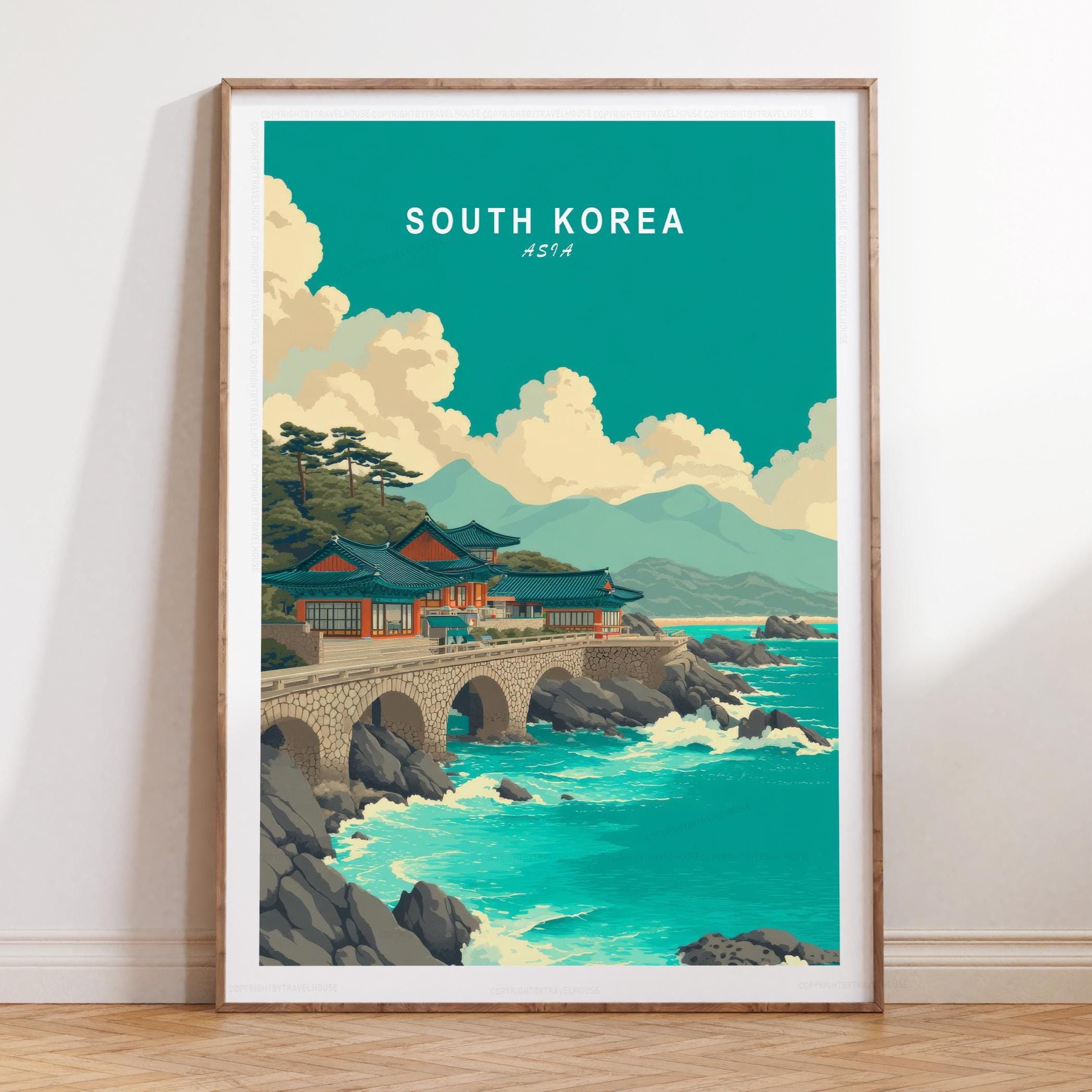 South Korea Travel Print - Asia, South Korea Travel Poster, Asia