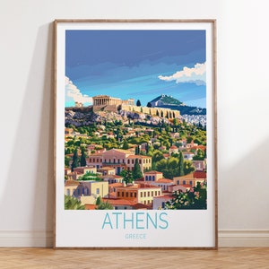 Athens Greece Travel Poster, Athens Parthenon Poster, Greece Travel Wall Art, Home Decor, Birthday Present, Wedding Gifts