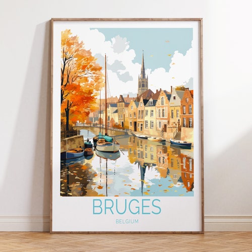 Bruges Belgium Travel Poster, Bruges Belgium Poster, Bruges Belgium Travel Wall Art, Belgium Travel Gift, Birthday Gift