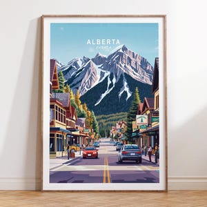 Alberta Canada Travel Print, Canada Travel Poster, Alberta Wall Art Print, Minimalist Travel Poster, Birthday Gifts