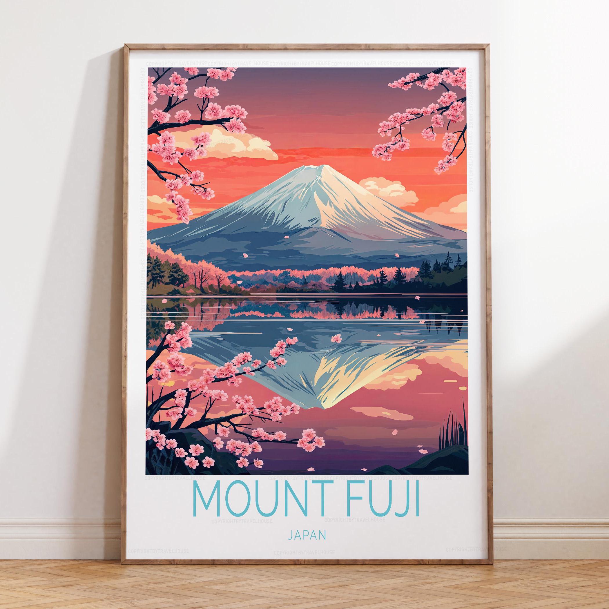クリアファイル Mount fuji Mount Fuji Japan Travel Poster, Japan Travel Print, Mount Fuji