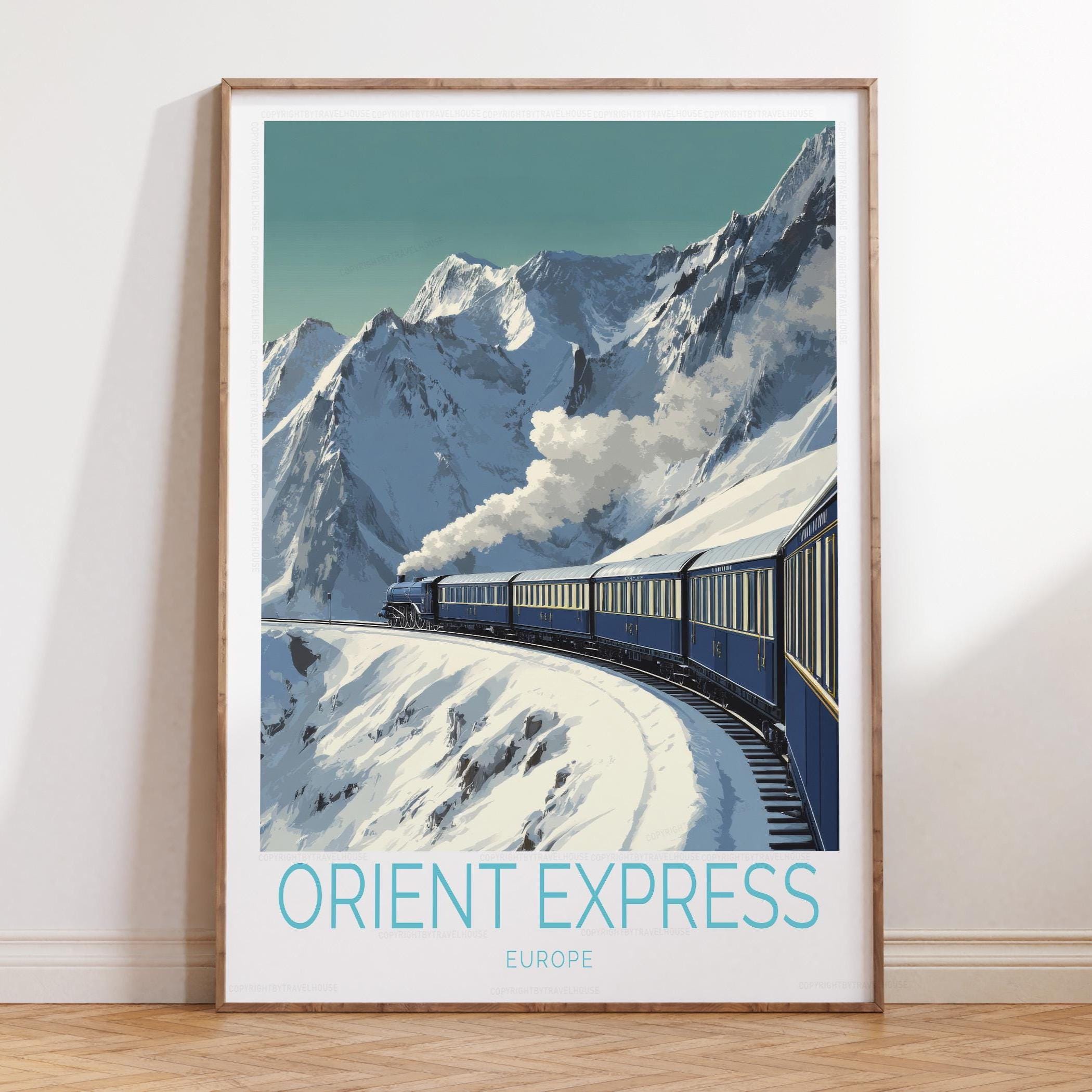 Orient Express Europe Poster – Vintage Train Through Alps, Classic