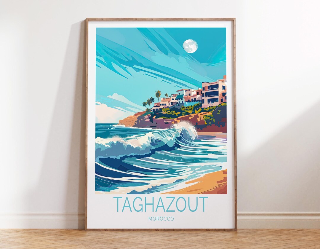 Taghazout Surf Poster, Morocco Wall Art, Taghazout Morocco Print