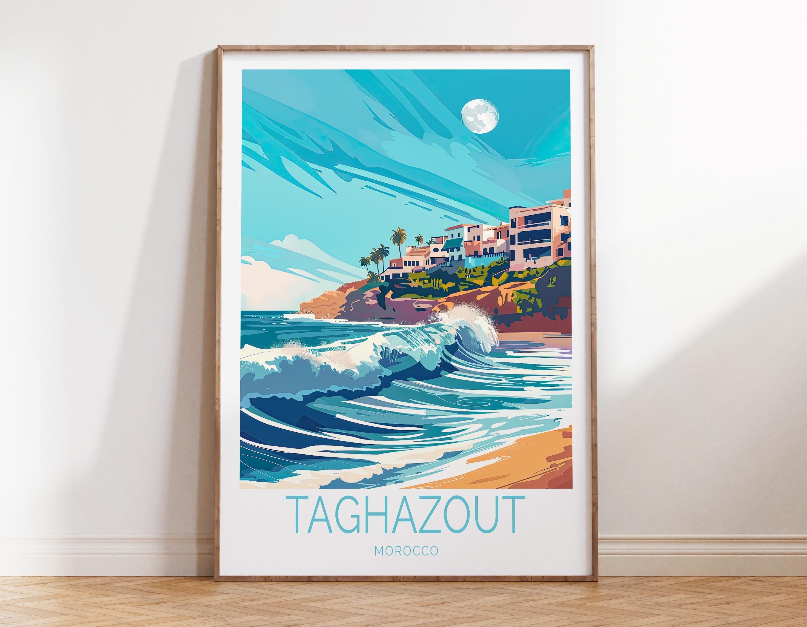Taghazout Surf Poster, Morocco Wall Art, Taghazout Morocco Print