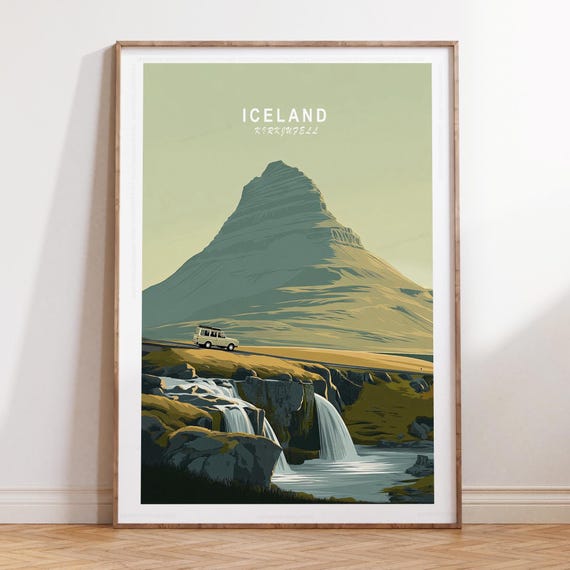 アイスランド キルキュフェットル旅行プリント、キルキュフェットル