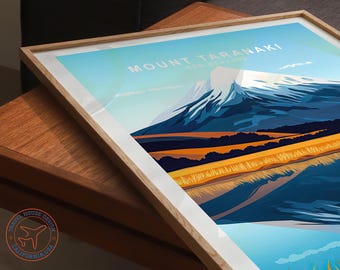Mount Taranaki New Zealand Poster, Mount Egmont Travel Print, New