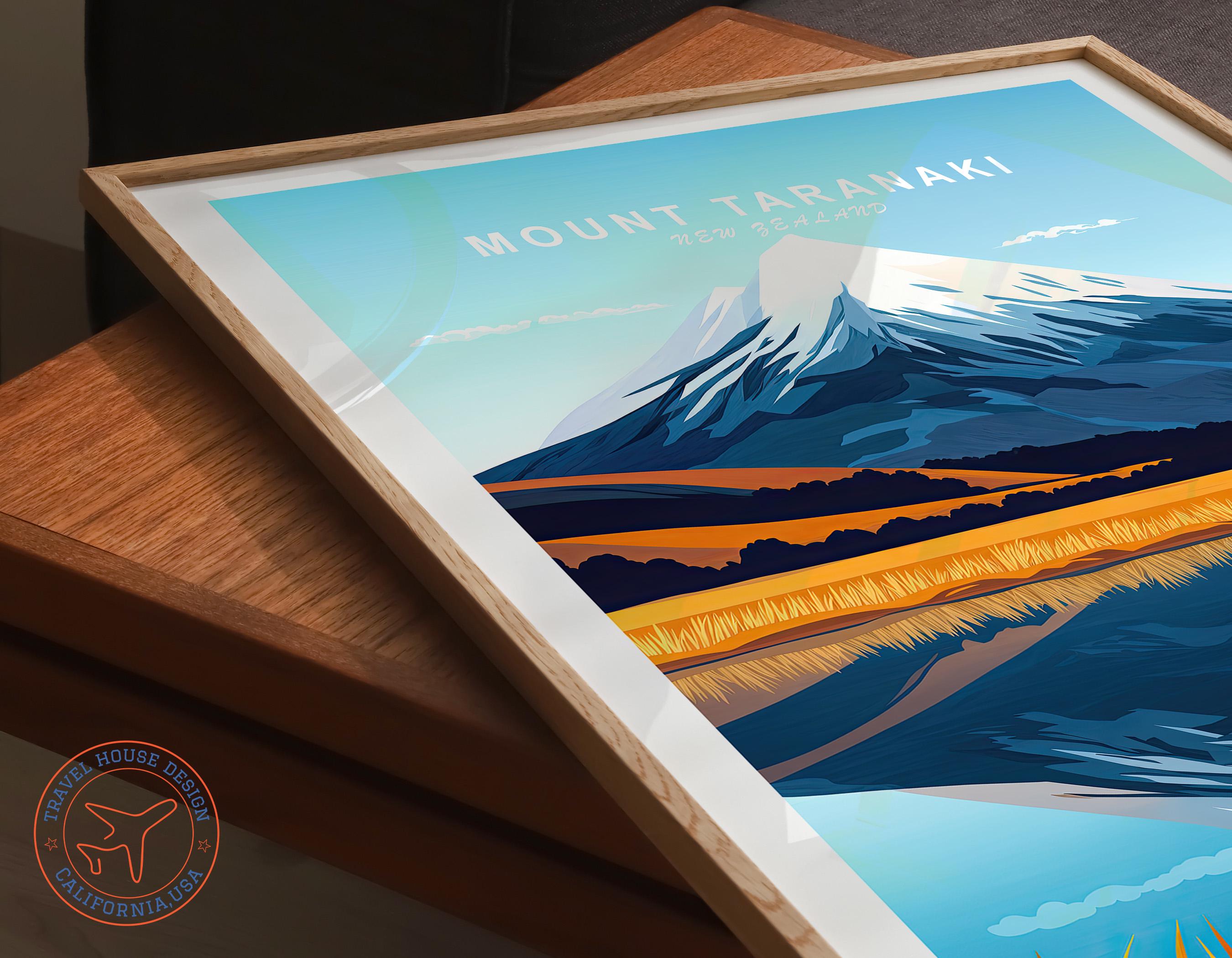 Mount Taranaki New Zealand Poster, Mount Egmont Travel Print, New