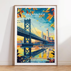 Philadelphia Travel Poster, Philadelphia City Wall Art, Pennsylvania Travel Print, City Personalised Gifts, Birthday Gifts