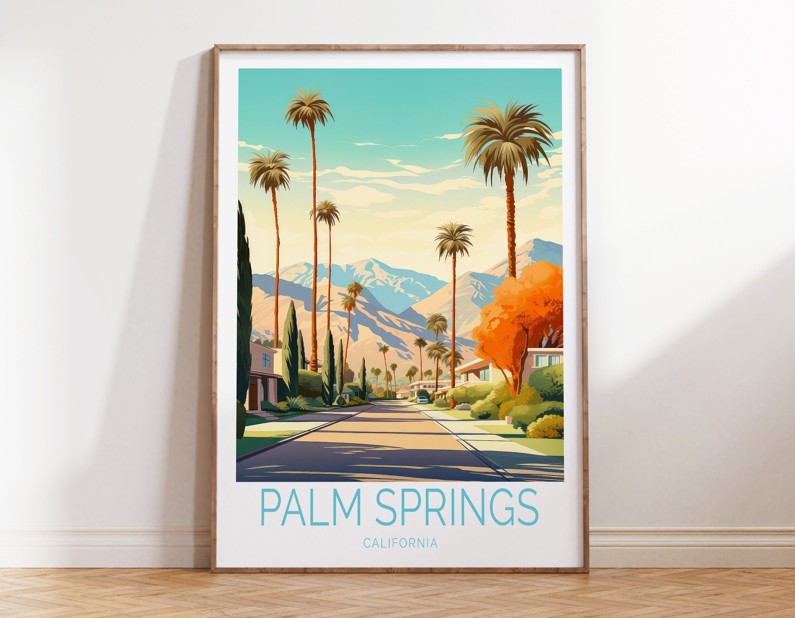 Palm Springs California Travel Poster, Palm Springs California