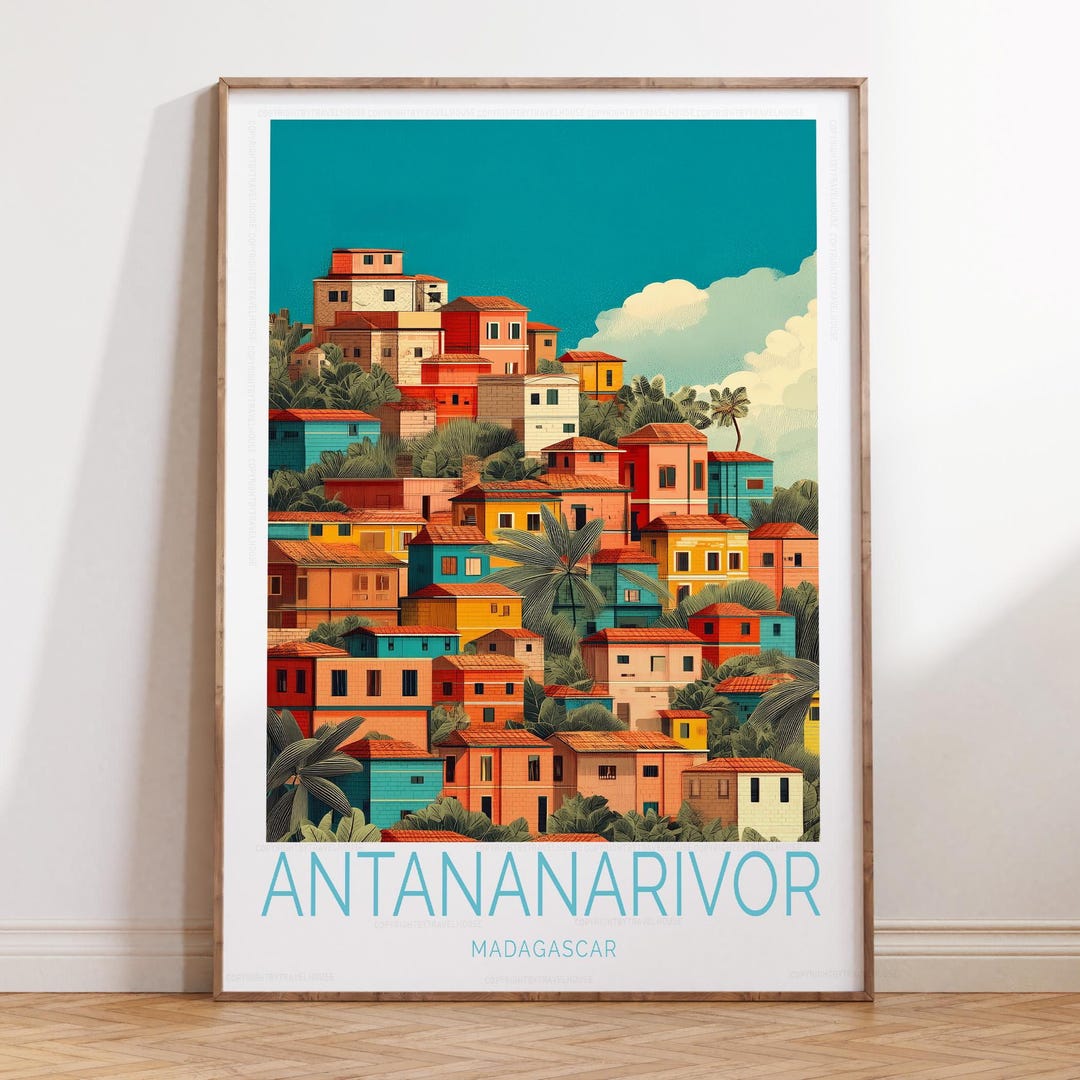 Antananarivo Madagascar Travel Print, Madagascar Travel Wall Art ...