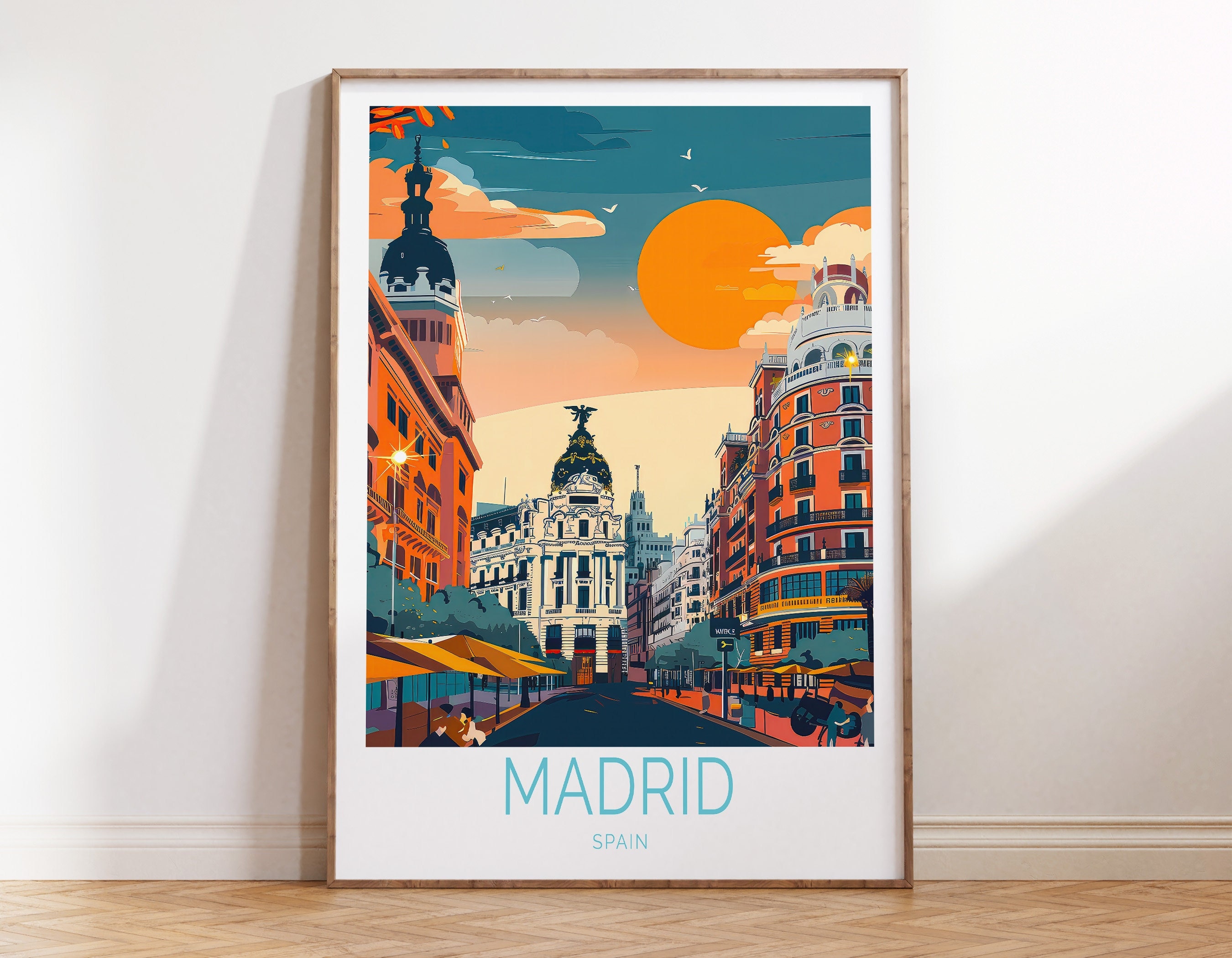Madrid Travel Poster, Spain City Print, Madrid Wall Art, Madrid