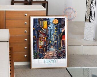 Tokyo Japan Poster, Japan Travel Print, Tokyo Wall Art, Japanese