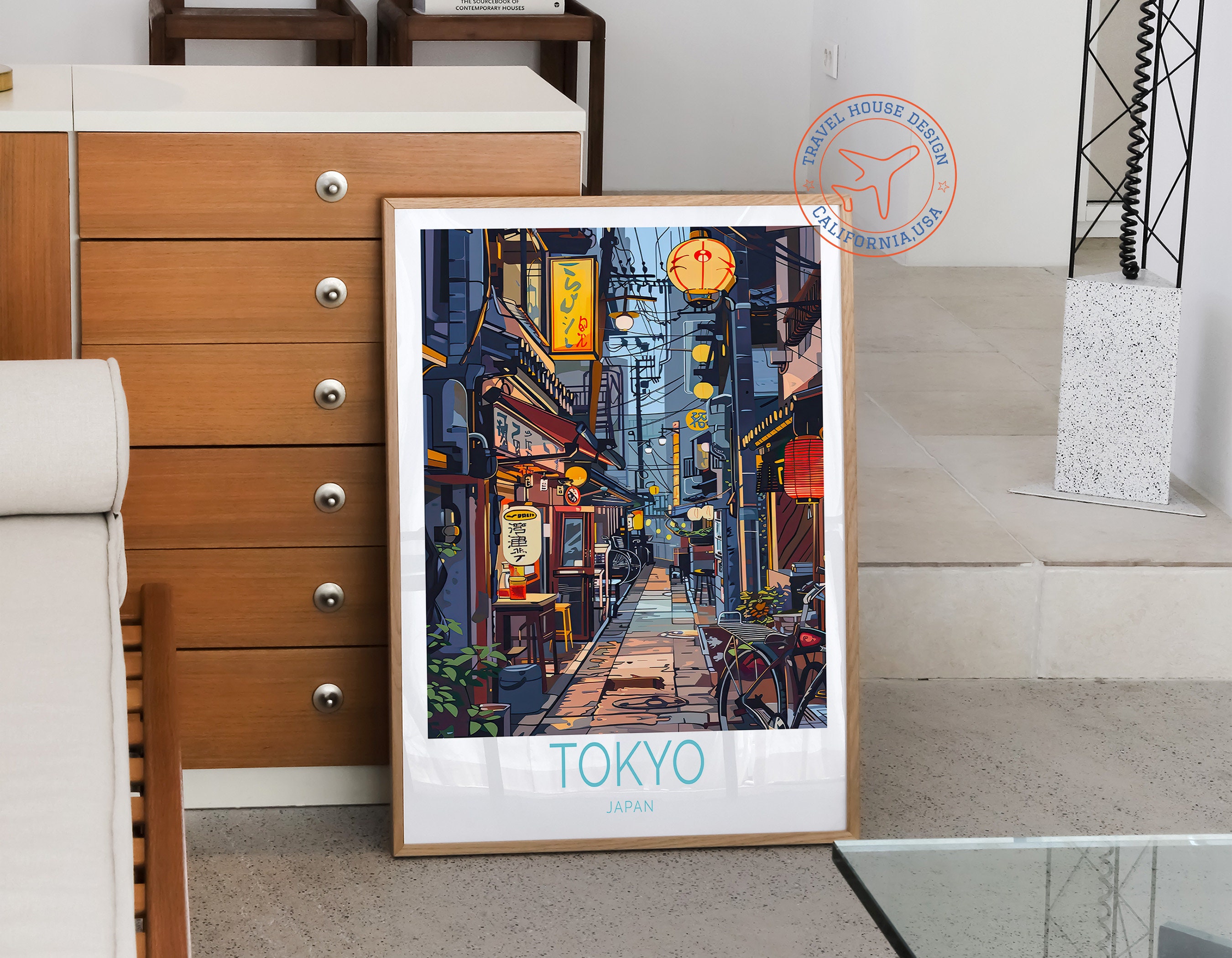 Tokyo Japan Poster, Japan Travel Print, Tokyo Wall Art, Japanese