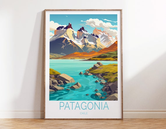 Patagonia Chile Travel Poster, Patagonia Chile Wall Art, Patagonia