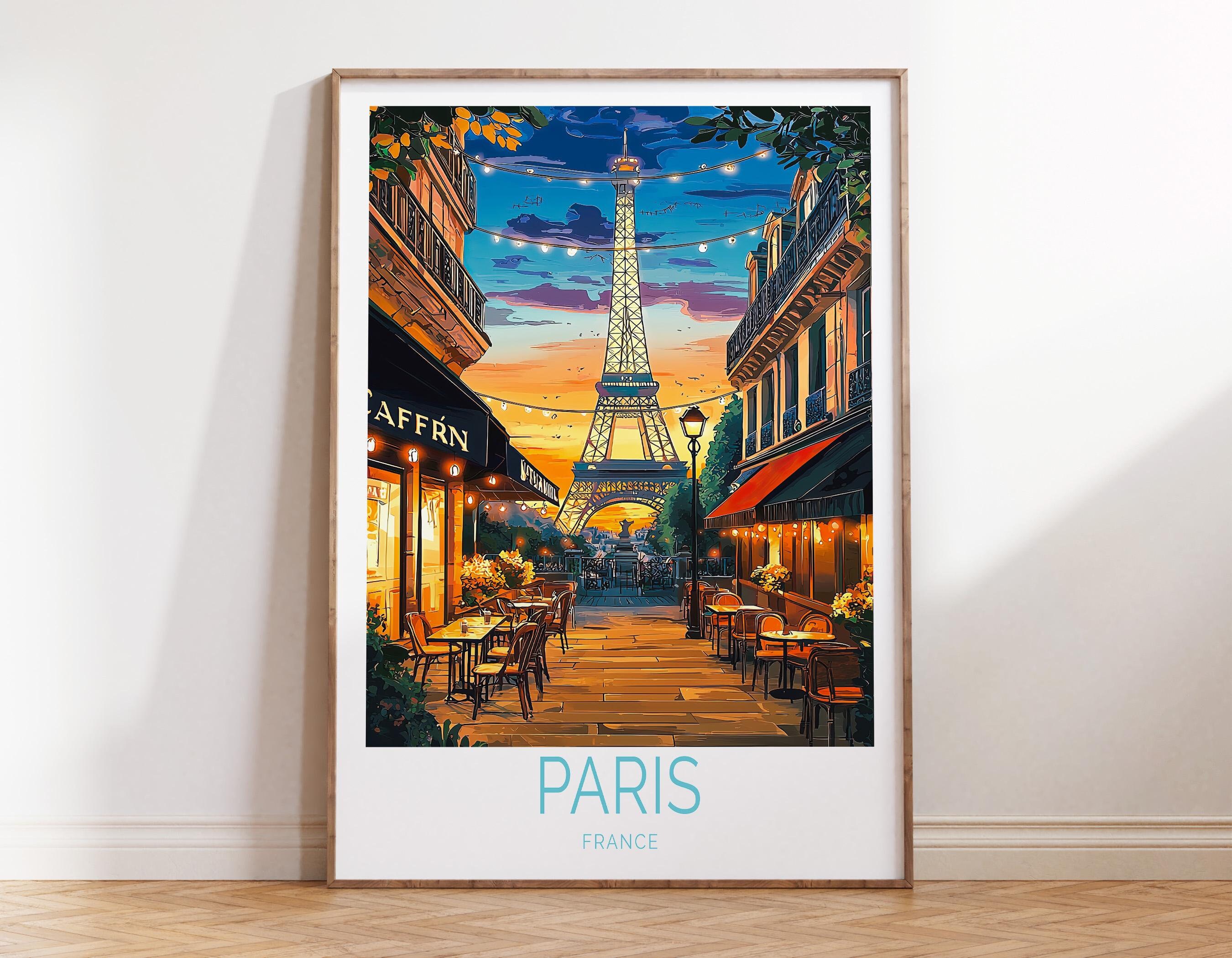 Paris Frankreich Reiseplakat, Paris Frankreich Reise-Wand-Kunst, Frankreich Paris-Wand-Dekor, Paris Eiffelturm, Französisch Paris Reisegeschenk