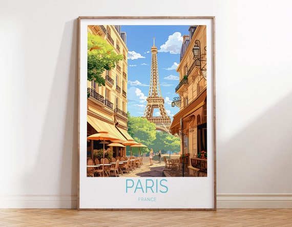Paris France Travel Poster, Paris Eiffel Tower France Poster, Paris France Travel Wall Art, French Paris Travel Gift