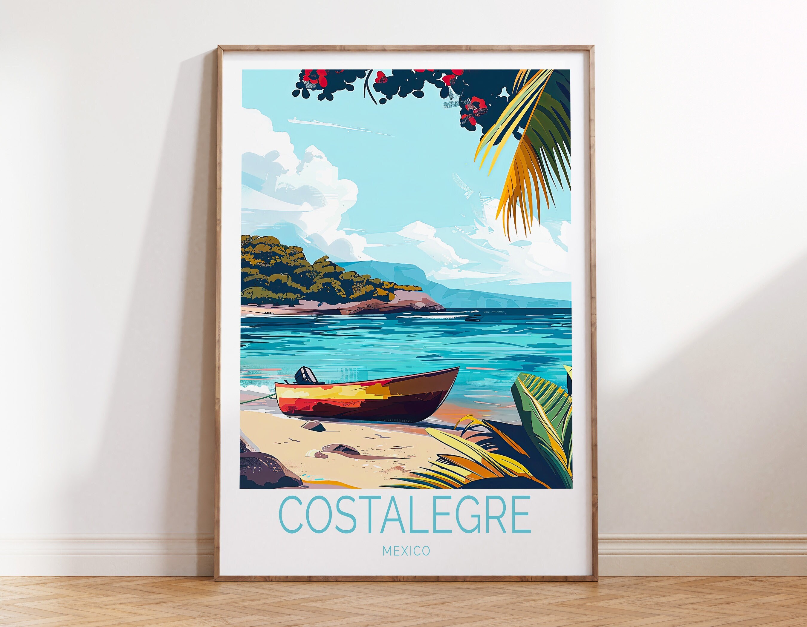 Costalegre Travel Poster, Mexico Costalegre Travel Wall Art, Costalegre Coastal Print, City Personalised Gifts, Travel Gifts