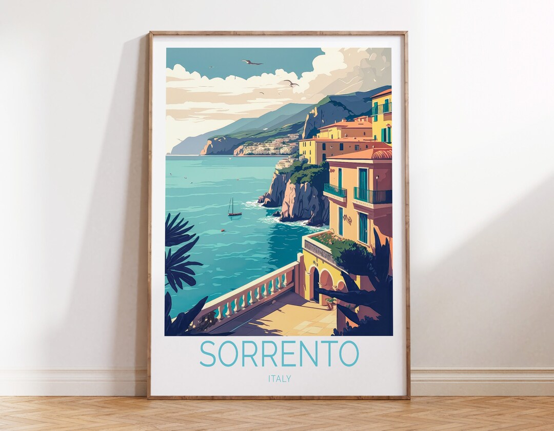 Sorrento Travel Poster Italy Travel Poster, Sorrento Travel Wall Art, Sorrento Italy Travel Wall ...