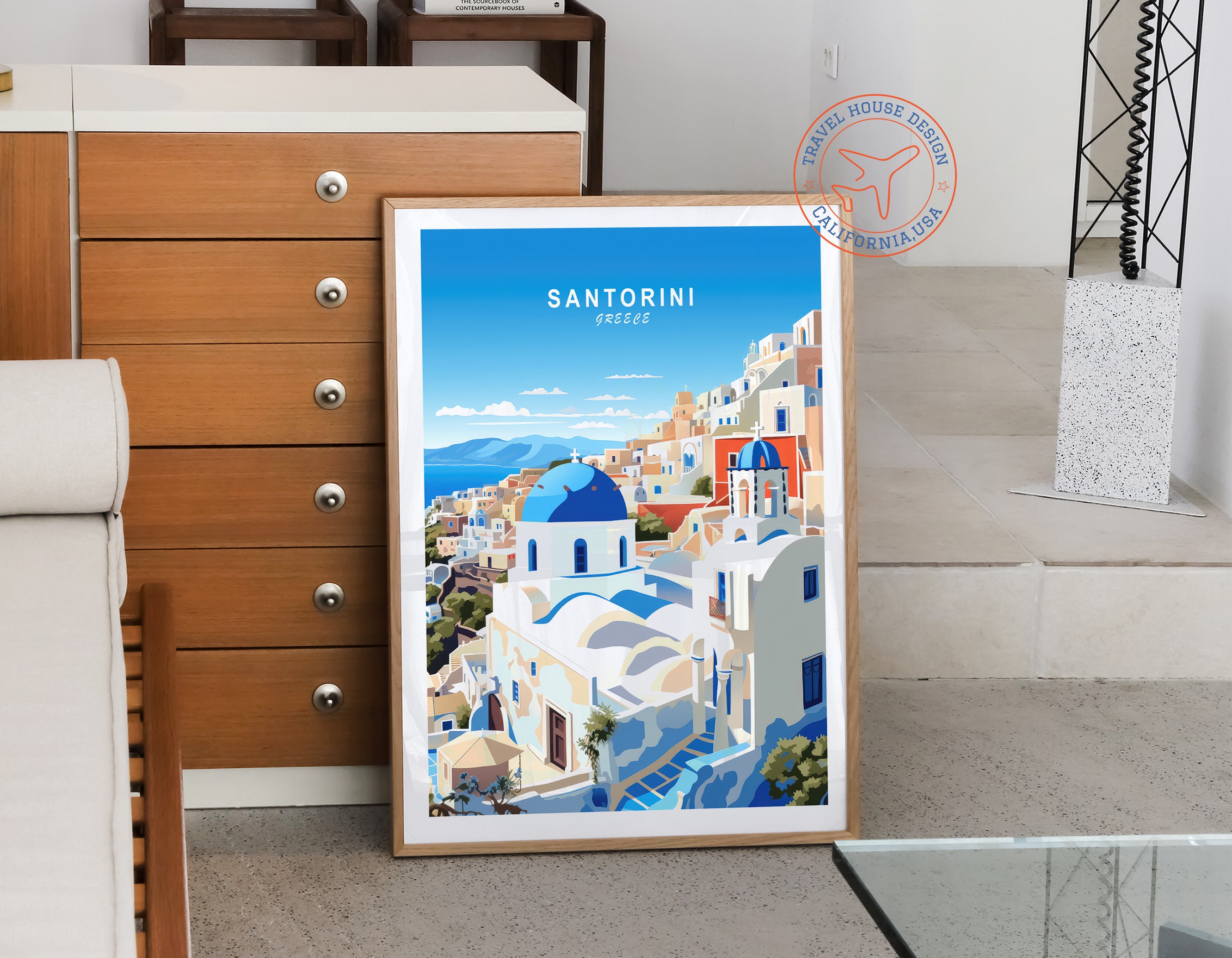Santorini Greece Travel Poster, Santorini Greece Poster, Greece Travel ...